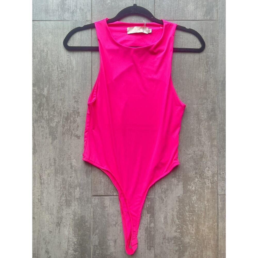 LC Lizette Collection Los Angeles Boutique Neon Slinky Fitted Stretch Bodysuit M
